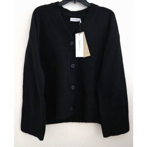 Calvin Klein SP40588221 Women's Sz XS Black Oversized Relaxed Fit Cardigan